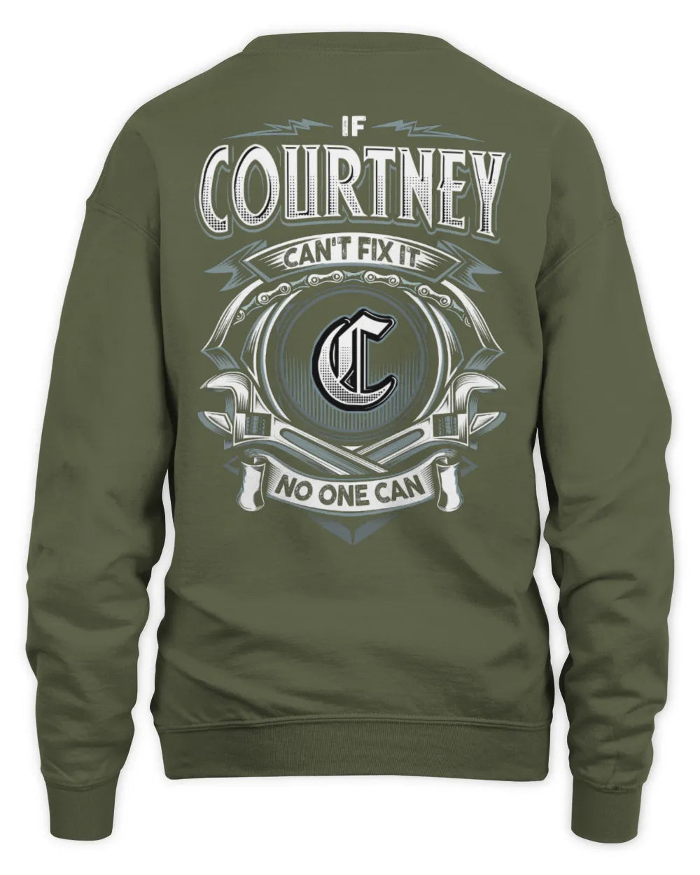 COURTNEY AP81-K4-626 - Personalized Ahmed Quote Apparel “If Ahmed Can't Fix It, No One Can” - Unisex Sweatshirt - Military Green