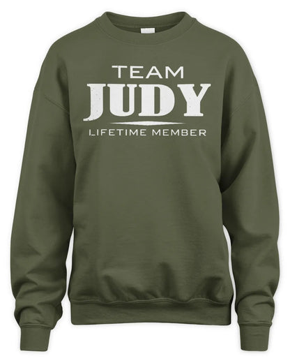JUDY BL62-K4-128 - Personalized “Team NAME Lifetime Member” - Unisex Sweatshirt - Military Green