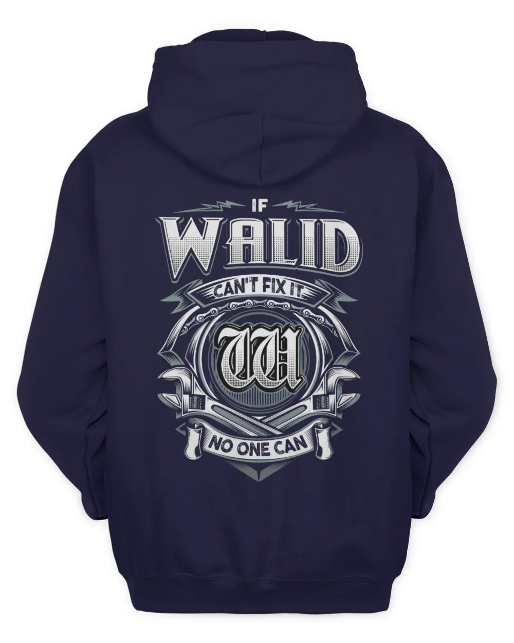 WALID AP81-K4-626 - Personalized Ahmed Quote Apparel “If Ahmed Can't Fix It, No One Can” - Unisex Hoodie - Navy