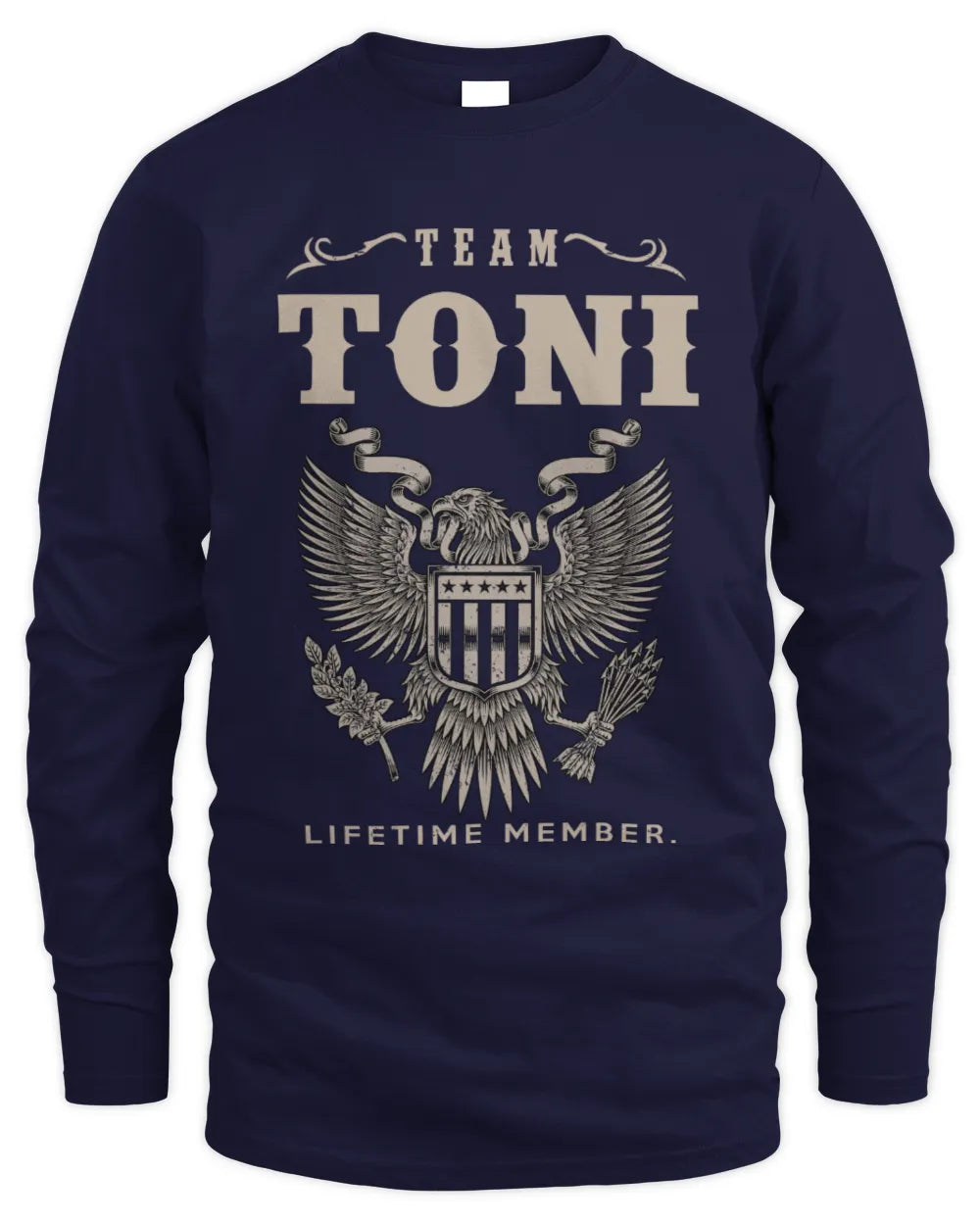TONI TP06-K82 – Personalized Classic Style Apparel “Team NAME Lifetime Member” - Men's Long Sleeved T-Shirt - Navy