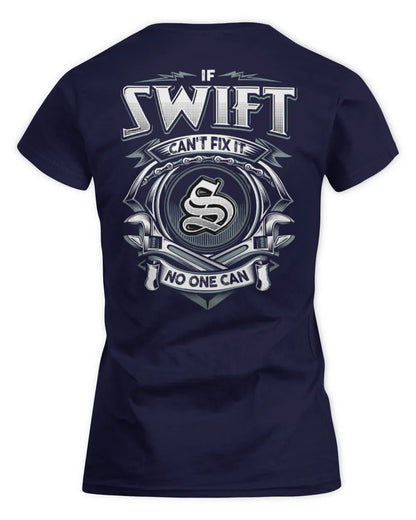 SWIFT AP81-K4-626 - Personalized Ahmed Quote Apparel “If Ahmed Can't Fix It, No One Can” - Women's Standard T-Shirt - Navy