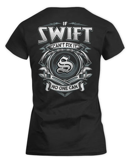 SWIFT AP81-K4-626 - Personalized Ahmed Quote Apparel “If Ahmed Can't Fix It, No One Can” - Women's Standard T-Shirt - Black