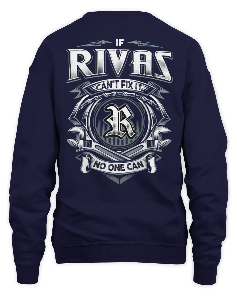 RIVAS AP81-K4-626 - Personalized Ahmed Quote Apparel “If Ahmed Can't Fix It, No One Can” - Unisex Sweatshirt - Navy