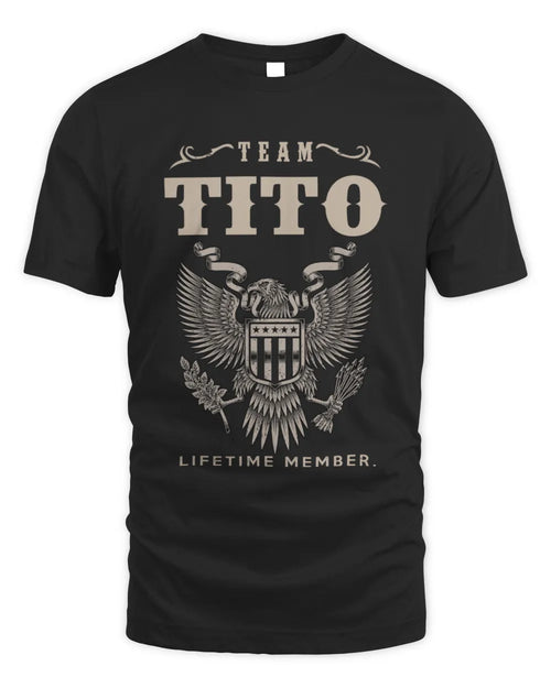 TITO TP06-K82 – Personalized Classic Style Apparel “Team NAME Lifetime Member” - Unisex Standard T-Shirt - Black