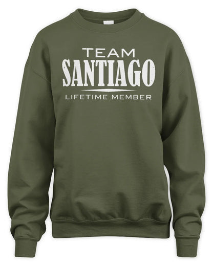 SANTIAGO BL62-K4-128 - Personalized “Team NAME Lifetime Member” - Unisex Sweatshirt - Military Green