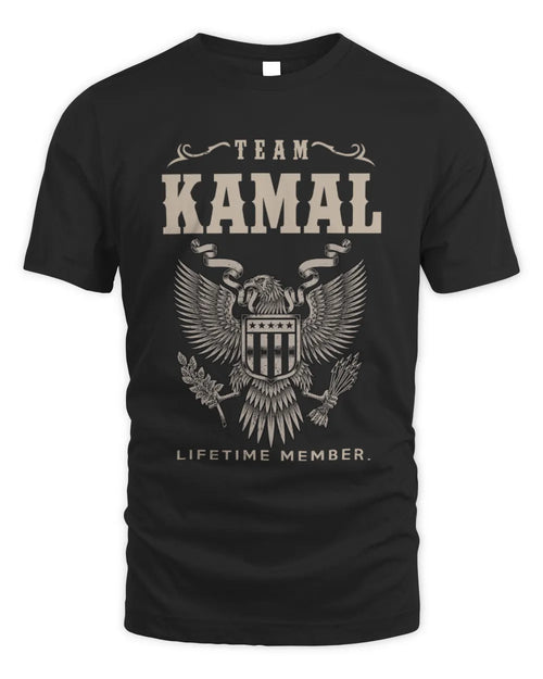 KAMAL TP06-K82 – Personalized Classic Style Apparel “Team NAME Lifetime Member” - Unisex Standard T-Shirt - Black