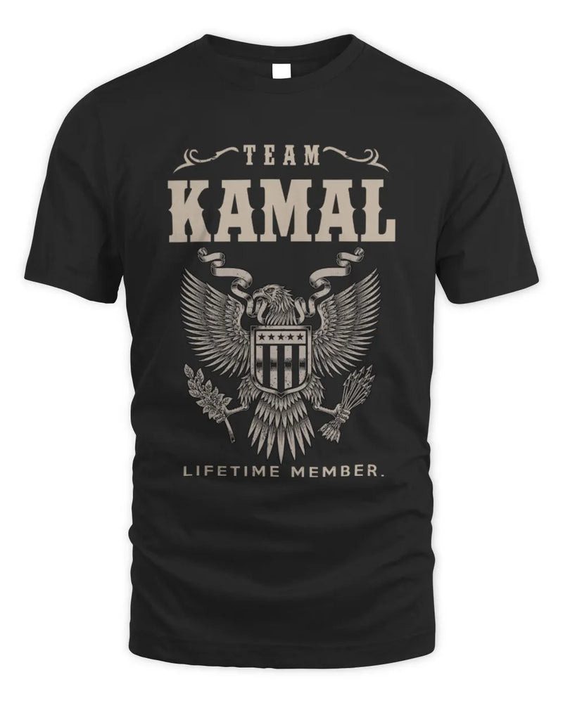 KAMAL TP06-K82 – Personalized Classic Style Apparel “Team NAME Lifetime Member” - Unisex Standard T-Shirt - Black
