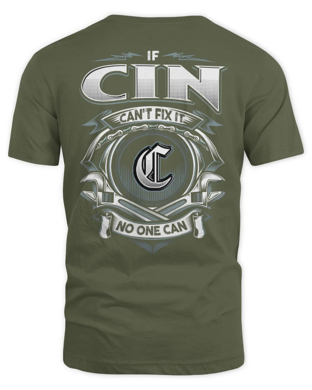 CIN AP81-K4-626 - Personalized Ahmed Quote Apparel “If Ahmed Can't Fix It, No One Can” - Unisex Standard T-Shirt - Military Green