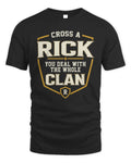 RICK NT1-K008 Cross A/An NAME, You Deal With the Whole Clan | Personalized Vintage T-Shirt - Unisex Standard T-Shirt - Black