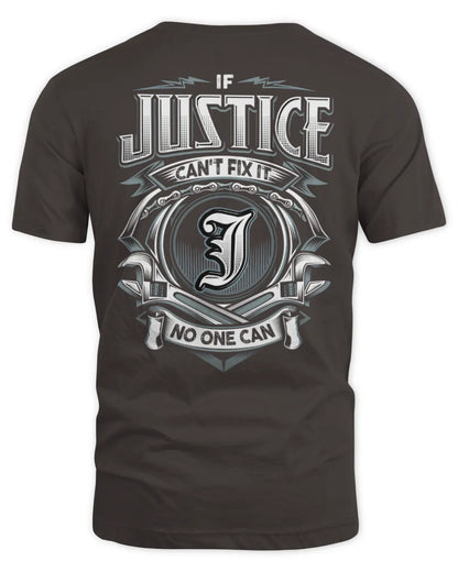 JUSTICE AP81-K4-626 - Personalized Ahmed Quote Apparel “If Ahmed Can't Fix It, No One Can” - Unisex Standard T-Shirt - Dark Chocolate