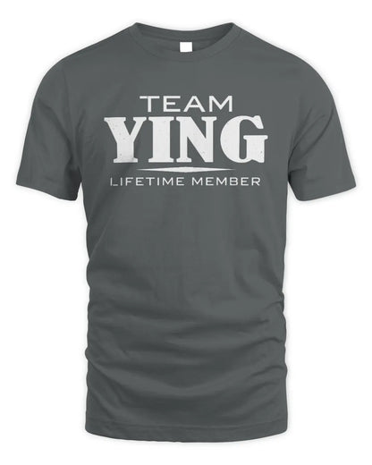 YING BL62-K4-128 - Personalized “Team NAME Lifetime Member” - Unisex Standard T-Shirt - Charcoal