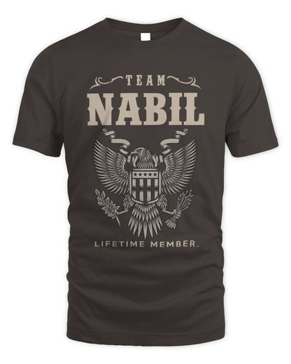 NABIL TP06-K82 – Personalized Classic Style Apparel “Team NAME Lifetime Member” - Unisex Standard T-Shirt - Dark Chocolate