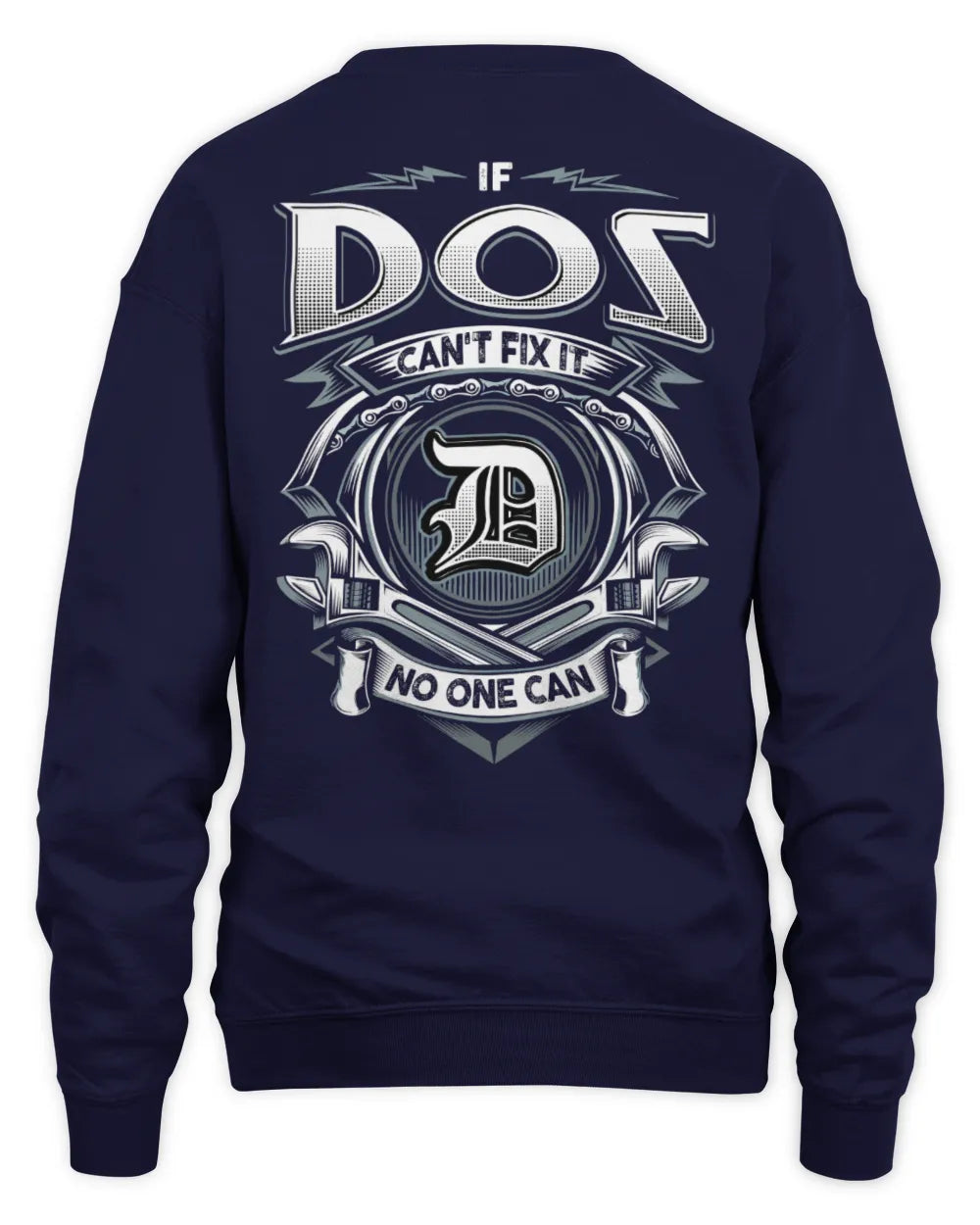 DOS AP81-K4-626 - Personalized Ahmed Quote Apparel “If Ahmed Can't Fix It, No One Can” - Unisex Sweatshirt - Navy