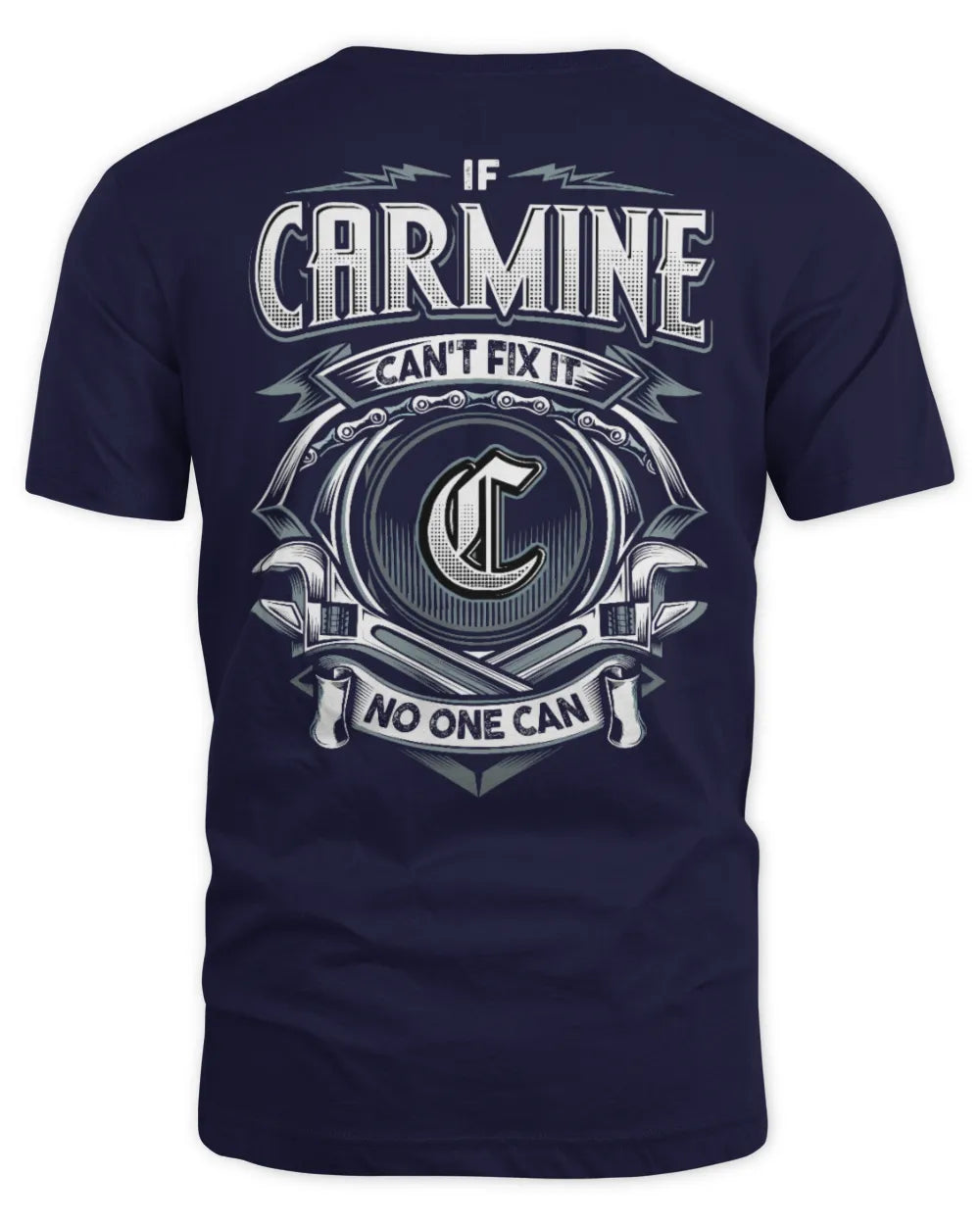 CARMINE AP81-K4-626 - Personalized Ahmed Quote Apparel “If Ahmed Can't Fix It, No One Can” - Unisex Standard T-Shirt - Navy