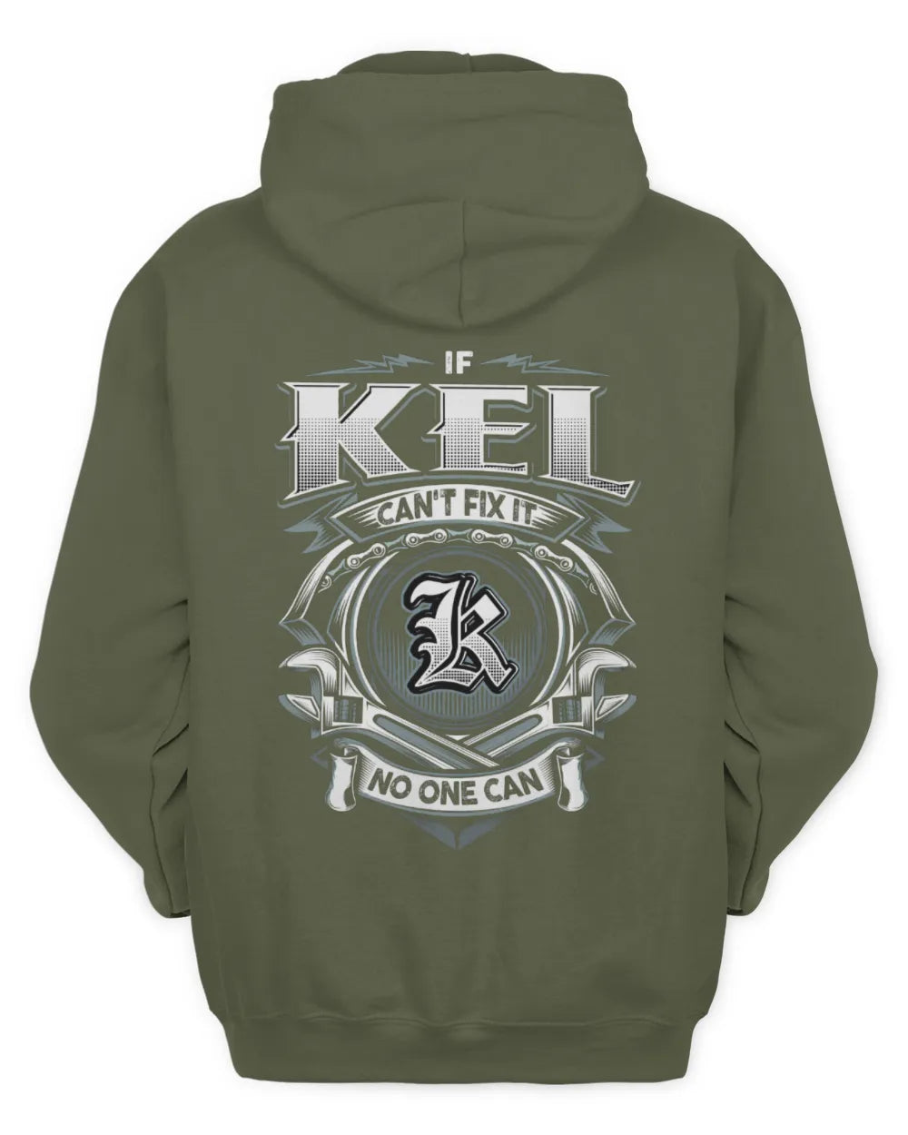 KEL AP81-K4-626 - Personalized Ahmed Quote Apparel “If Ahmed Can't Fix It, No One Can” - Unisex Hoodie - Military Green