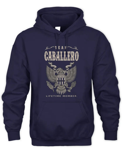 CABALLERO TP06-K82 – Personalized Classic Style Apparel “Team NAME Lifetime Member” - Unisex Hoodie - Navy