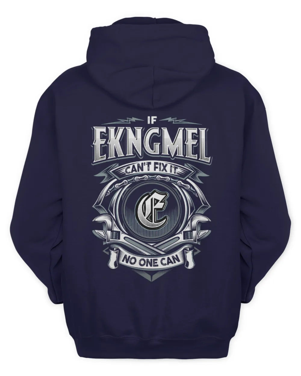 EKNGMEL AP81-K4-626 - Personalized Ahmed Quote Apparel “If Ahmed Can't Fix It, No One Can” - Unisex Hoodie - Navy