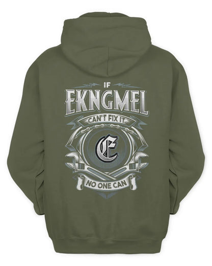 EKNGMEL AP81-K4-626 - Personalized Ahmed Quote Apparel “If Ahmed Can't Fix It, No One Can” - Unisex Hoodie - Military Green