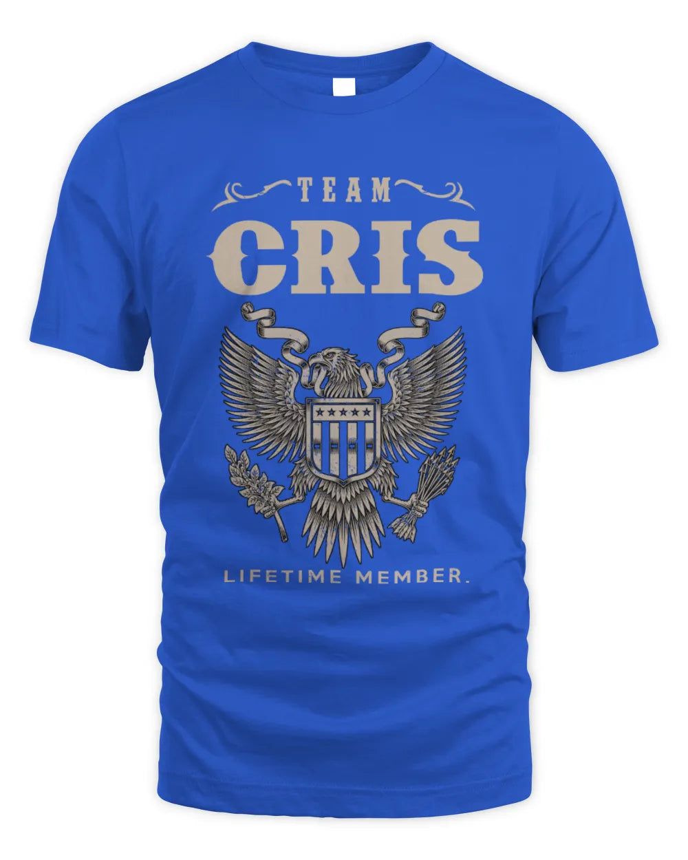 CRIS TP06-K82 – Personalized Classic Style Apparel “Team NAME Lifetime Member” - Unisex Standard T-Shirt - Royal