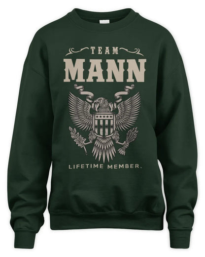 MANN TP06-K82 – Personalized Classic Style Apparel “Team NAME Lifetime Member” - Unisex Sweatshirt - Forest Green