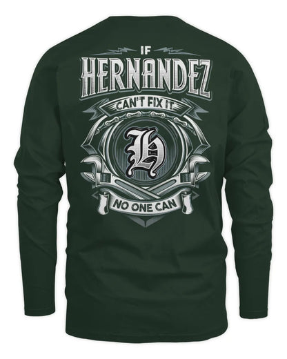 HERNANDEZ AP81-K4-626 - Personalized Ahmed Quote Apparel “If Ahmed Can't Fix It, No One Can” - Men's Long Sleeved T-Shirt - Forest Green