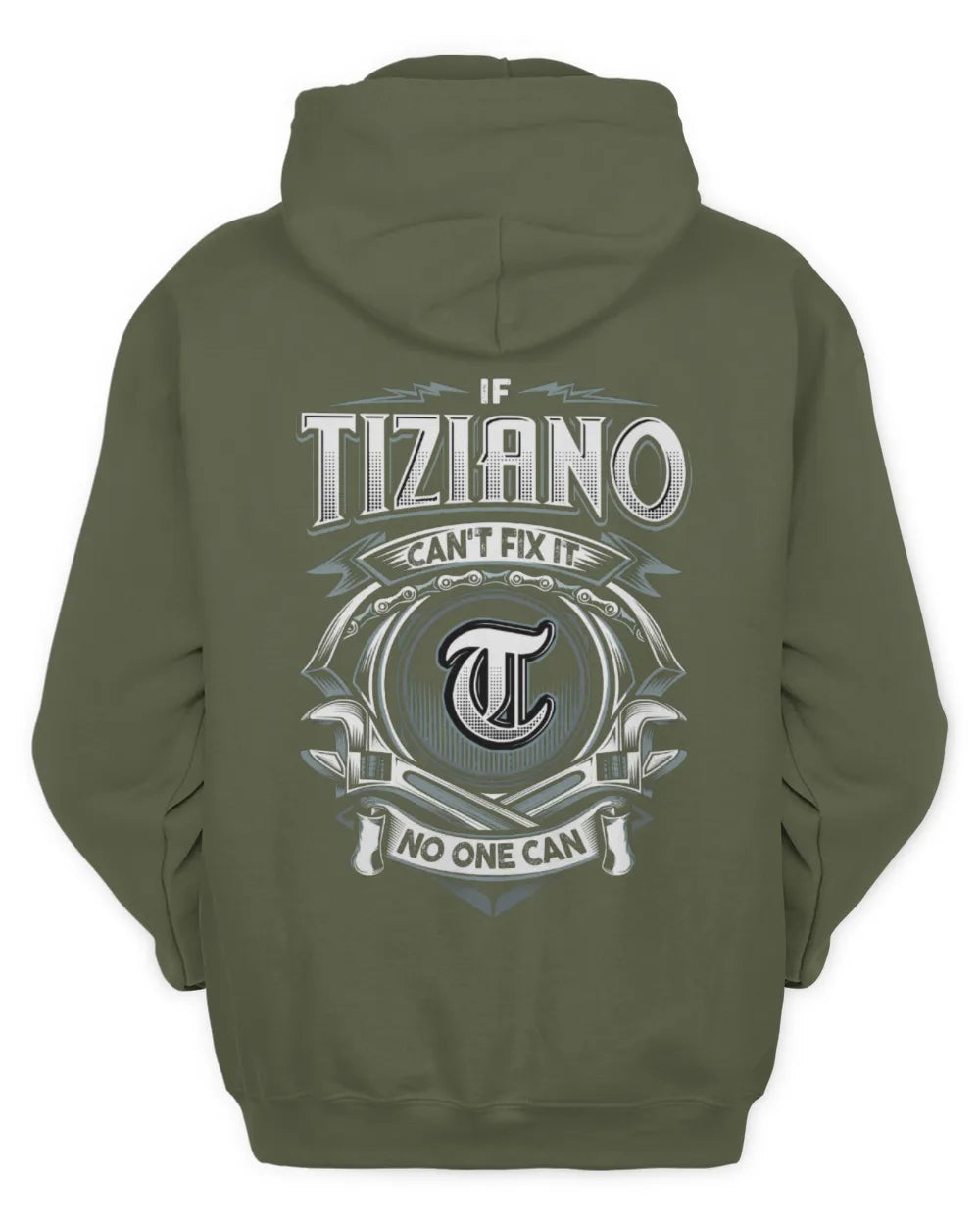 TIZIANO AP81-K4-626 - Personalized Ahmed Quote Apparel “If Ahmed Can't Fix It, No One Can” - Unisex Hoodie - Military Green