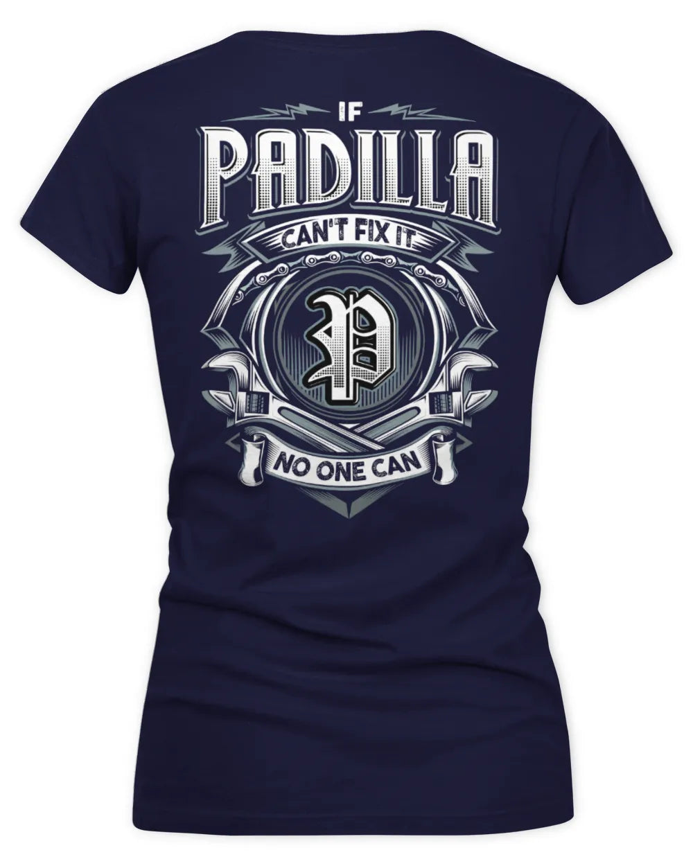 PADILLA AP81-K4-626 - Personalized Ahmed Quote Apparel “If Ahmed Can't Fix It, No One Can” - Women's V-Neck T-Shirt - Navy