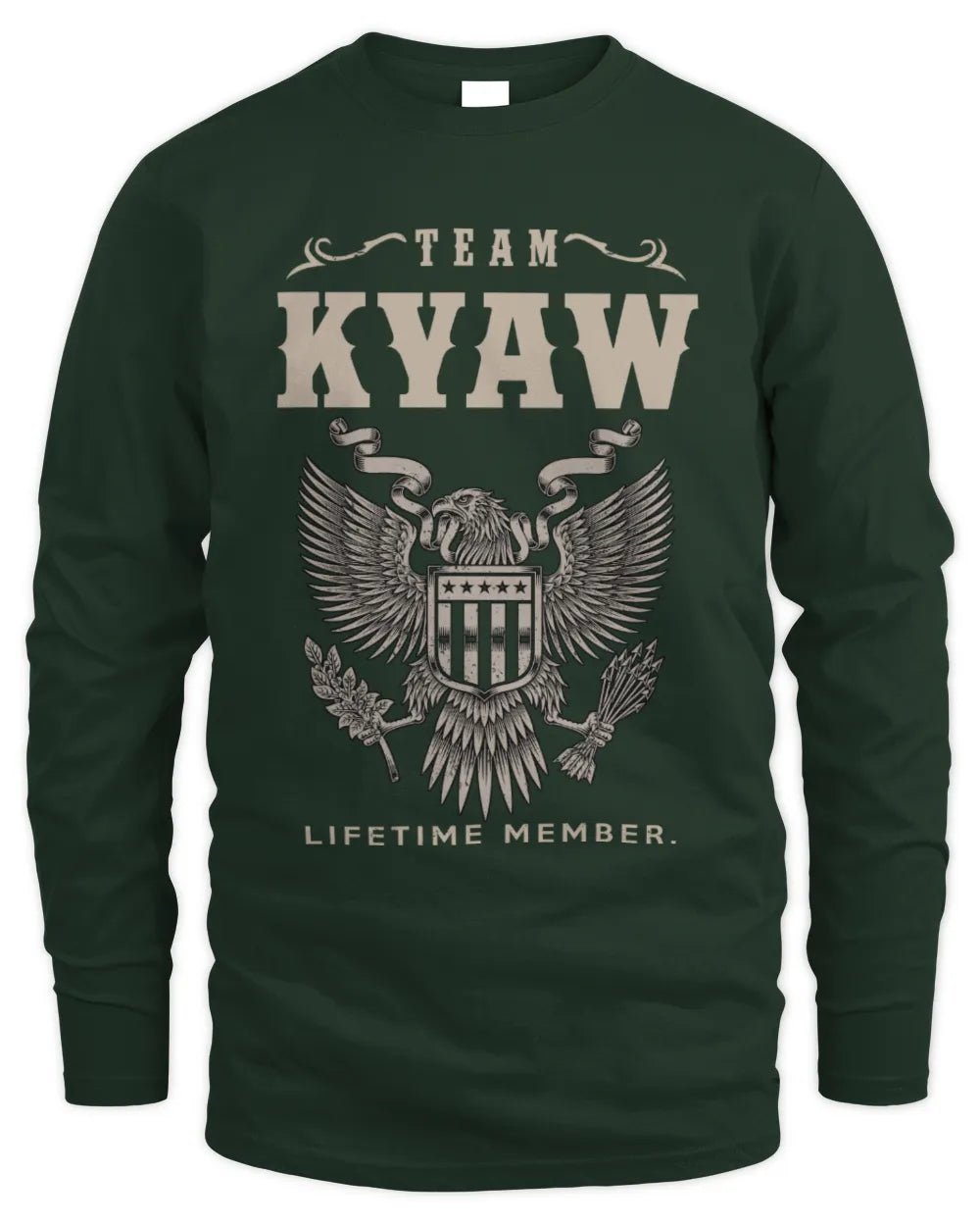 KYAW TP06-K82 – Personalized Classic Style Apparel “Team NAME Lifetime Member” - Men's Long Sleeved T-Shirt - Forest Green