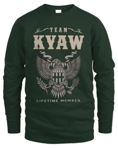 KYAW TP06-K82 – Personalized Classic Style Apparel “Team NAME Lifetime Member” - Men's Long Sleeved T-Shirt - Forest Green