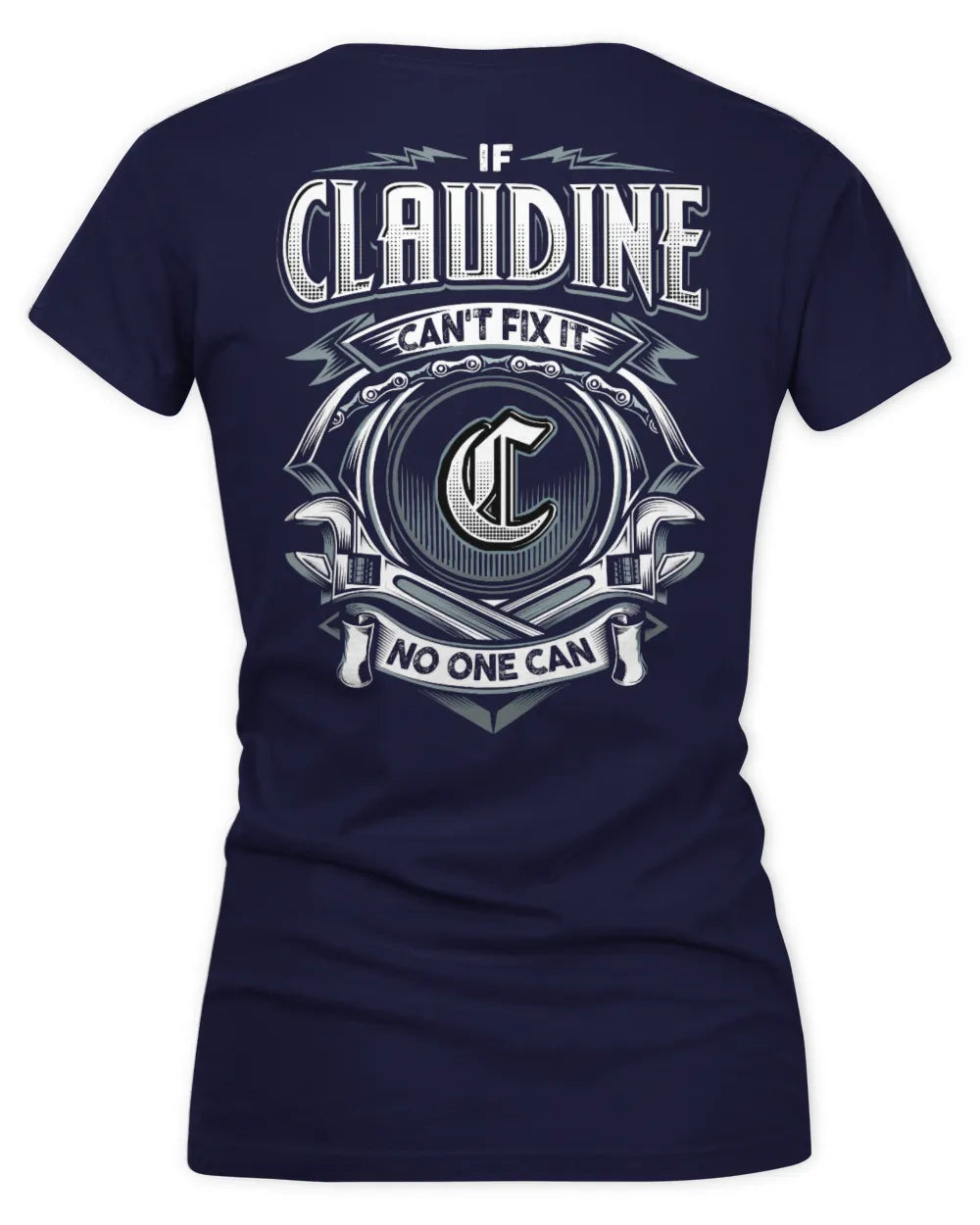 CLAUDINE AP81-K4-626 - Personalized Ahmed Quote Apparel “If Ahmed Can't Fix It, No One Can” - Women's V-Neck T-Shirt - Navy