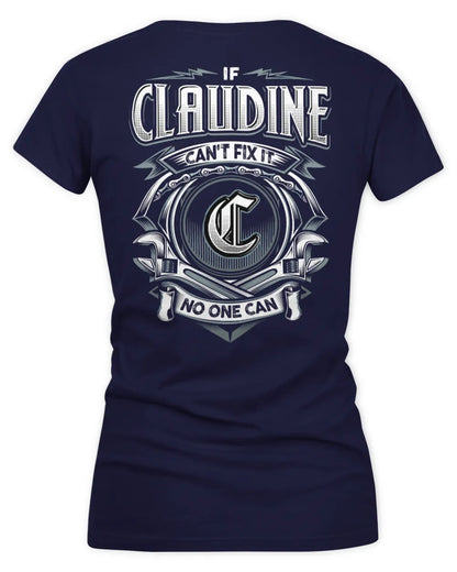 CLAUDINE AP81-K4-626 - Personalized Ahmed Quote Apparel “If Ahmed Can't Fix It, No One Can” - Women's V-Neck T-Shirt - Navy
