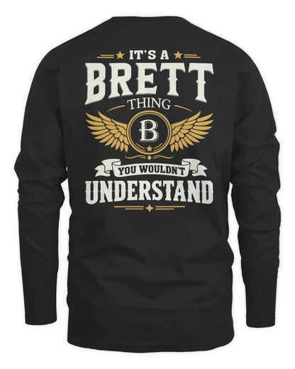 BRETT KT06-M008 It’s a [NAME] Thing – You Wouldn’t Understand | Personalized Vintage T-Shirt - Men's Long Sleeved T-Shirt - Black