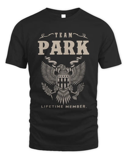 PARK TP06-K82 – Personalized Classic Style Apparel “Team NAME Lifetime Member” - Unisex Standard T-Shirt - Black
