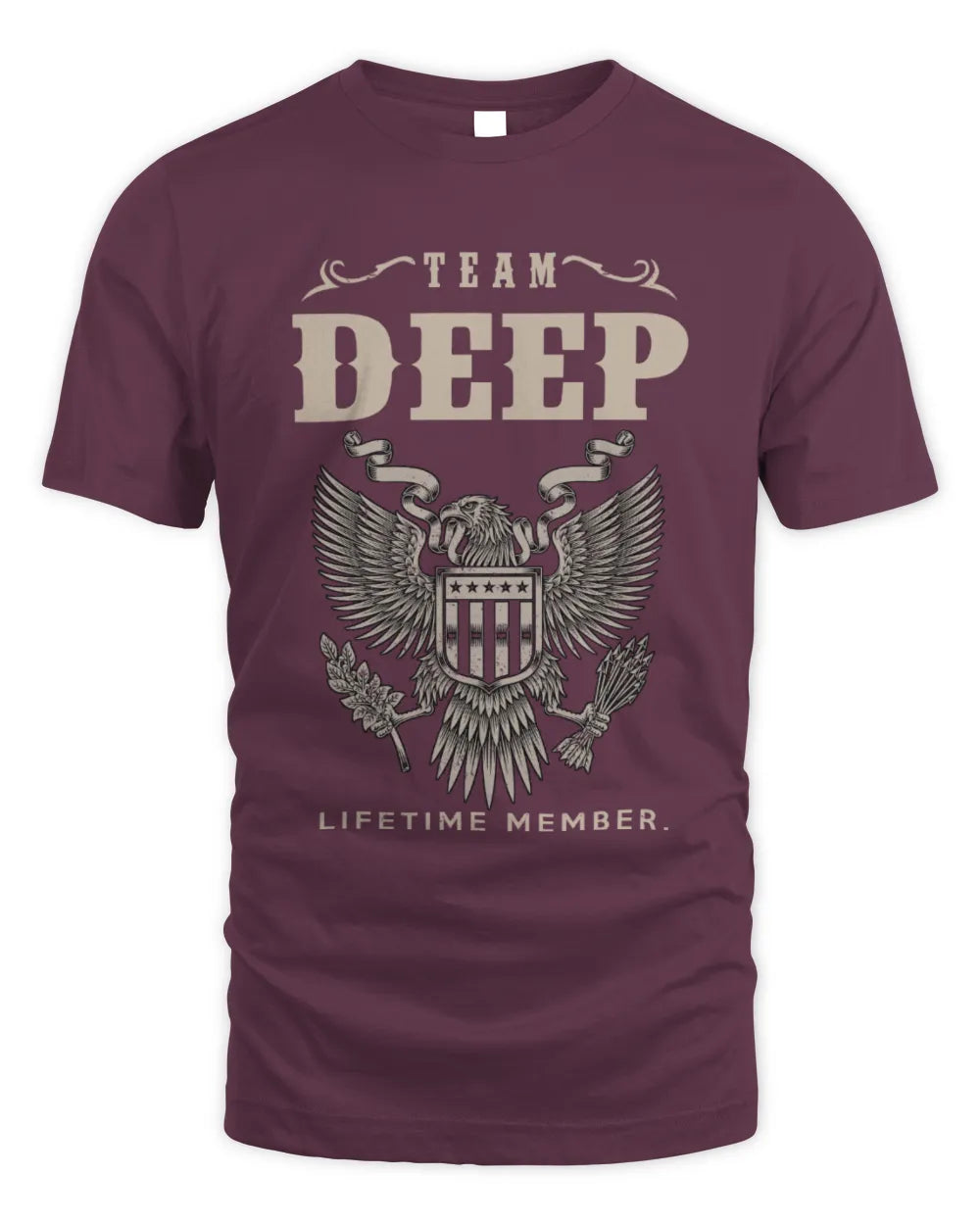 DEEP TP06-K82 – Personalized Classic Style Apparel “Team NAME Lifetime Member” - Unisex Standard T-Shirt - Maroon