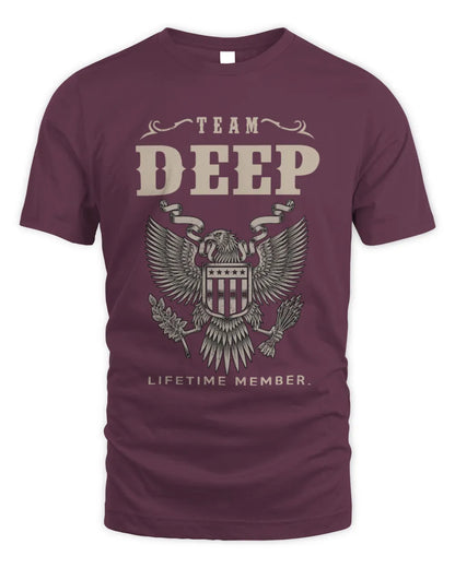 DEEP TP06-K82 – Personalized Classic Style Apparel “Team NAME Lifetime Member” - Unisex Standard T-Shirt - Maroon