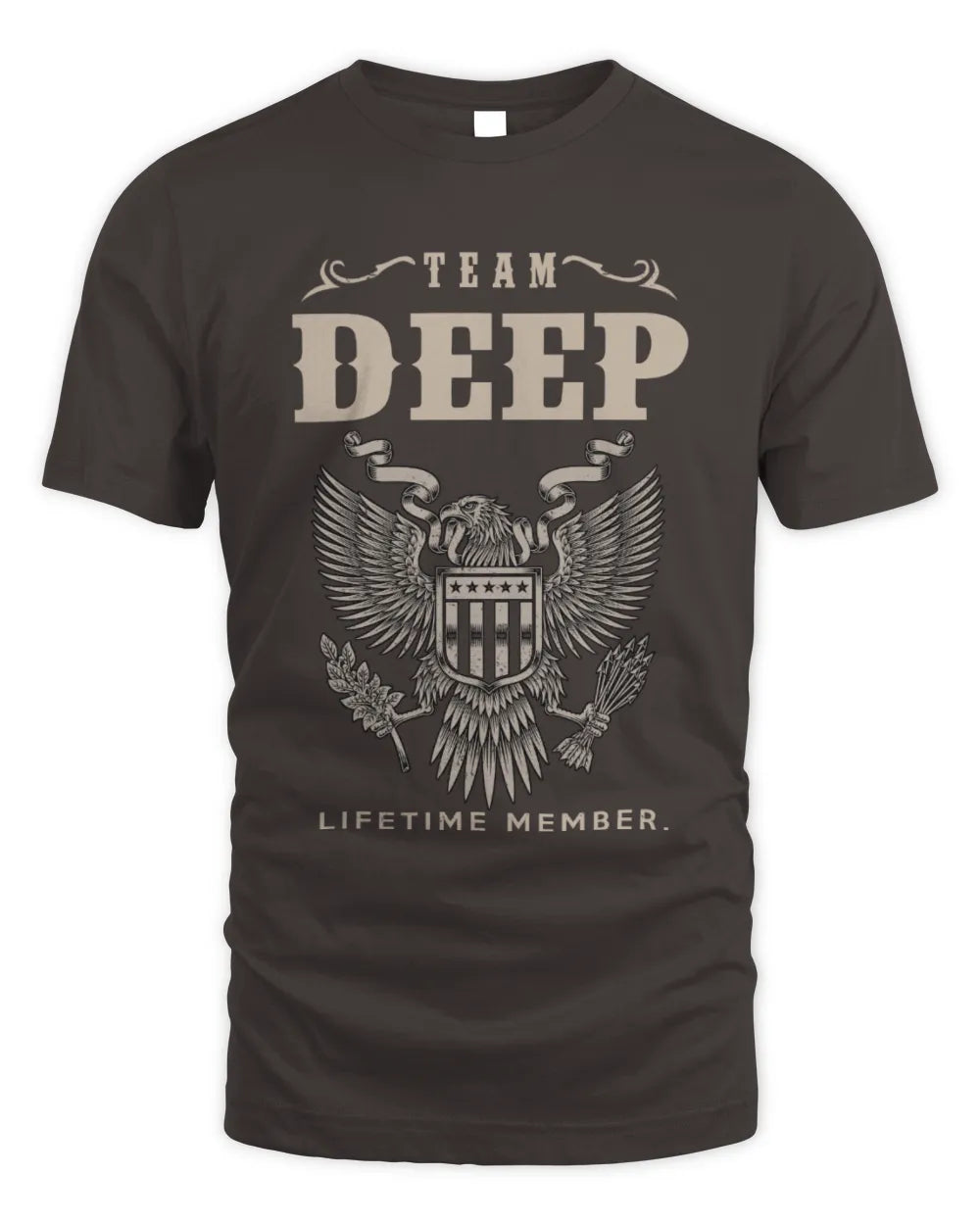 DEEP TP06-K82 – Personalized Classic Style Apparel “Team NAME Lifetime Member” - Unisex Standard T-Shirt - Dark Chocolate