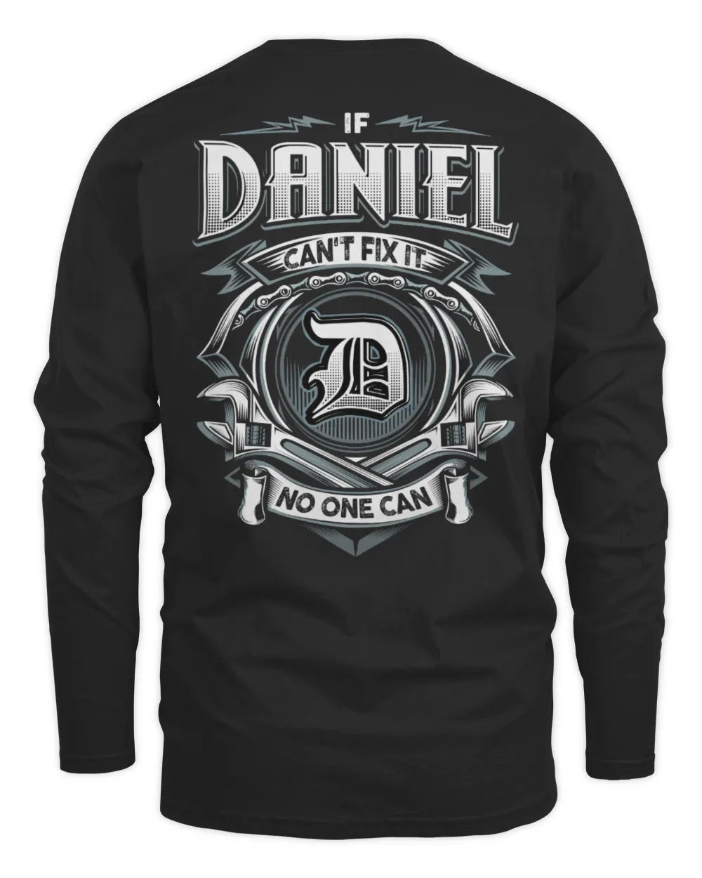 DANIEL AP81-K4-626 - Personalized Ahmed Quote Apparel “If Ahmed Can't Fix It, No One Can” - Men's Long Sleeved T-Shirt - Black