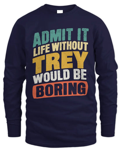 TREY TX03 P02 - Personalized Handyman Mechanic Shirt “If NAME Can’t Fix It, We’re All Screwed” - Men's Long Sleeved T-Shirt - Navy