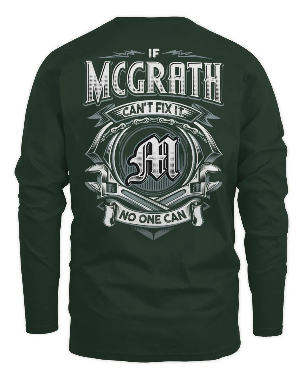 MCGRATH AP81-K4-626 - Personalized Ahmed Quote Apparel “If Ahmed Can't Fix It, No One Can” - Men's Long Sleeved T-Shirt - Forest Green