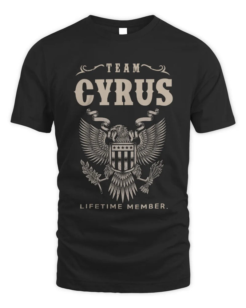 CYRUS TP06-K82 – Personalized Classic Style Apparel “Team NAME Lifetime Member” - Unisex Standard T-Shirt - Black