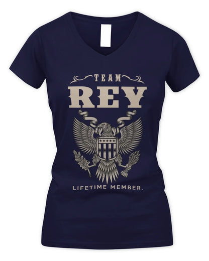 REY TP06-K82 – Personalized Classic Style Apparel “Team NAME Lifetime Member” - Women's V-Neck T-Shirt - Navy