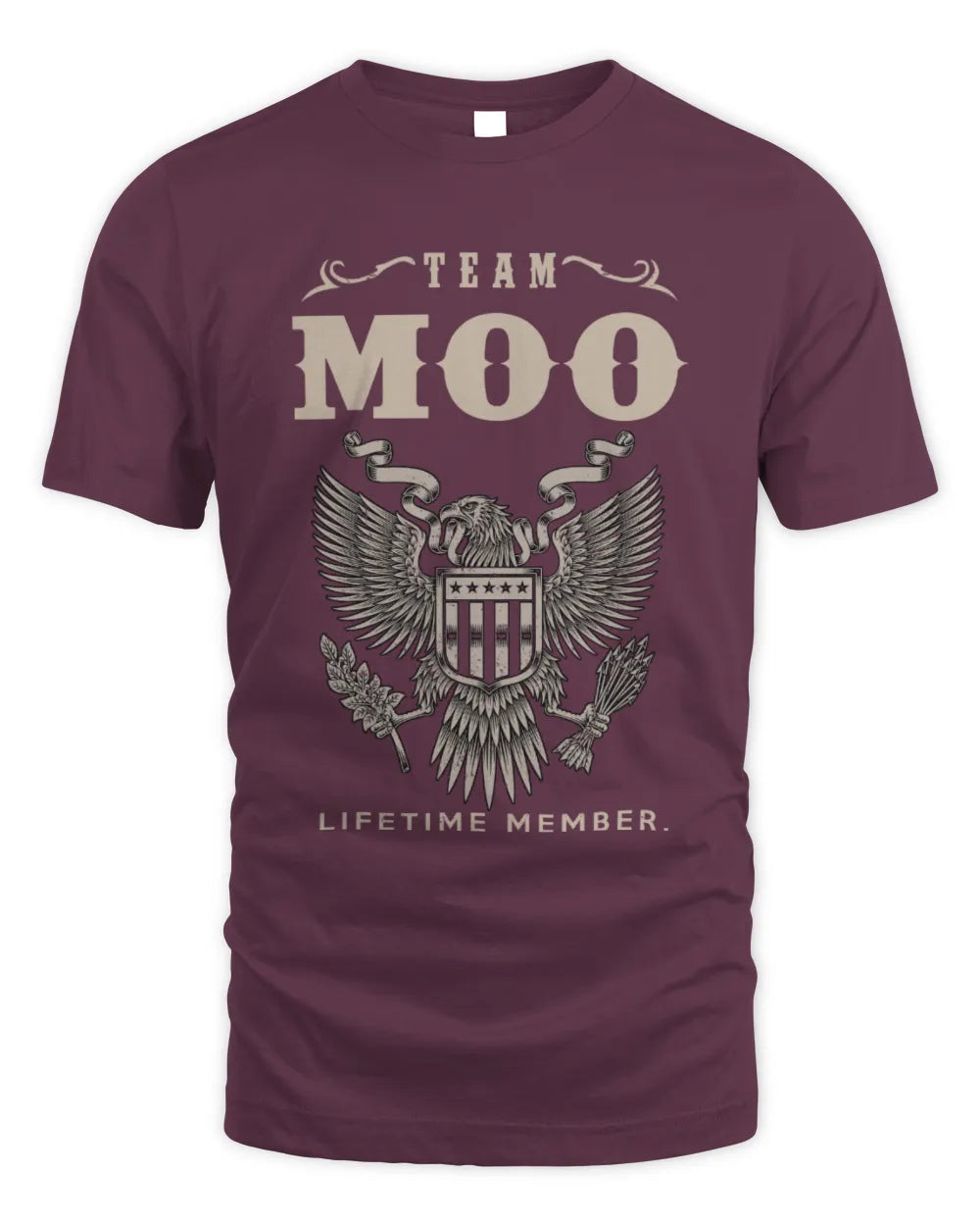 MOO TP06-K82 – Personalized Classic Style Apparel “Team NAME Lifetime Member” - Unisex Standard T-Shirt - Maroon