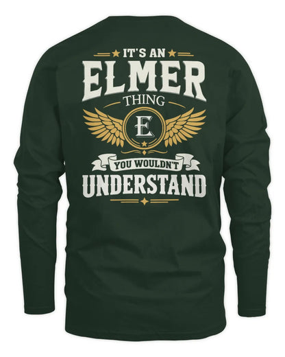 ELMER KT06-M008 It’s a [NAME] Thing – You Wouldn’t Understand | Personalized Vintage T-Shirt - Men's Long Sleeved T-Shirt - Forest Green