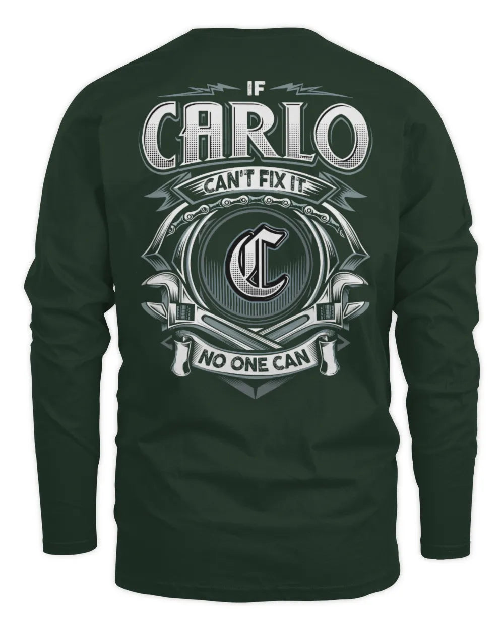 CARLO AP81-K4-626 - Personalized Ahmed Quote Apparel “If Ahmed Can't Fix It, No One Can” - Men's Long Sleeved T-Shirt - Forest Green