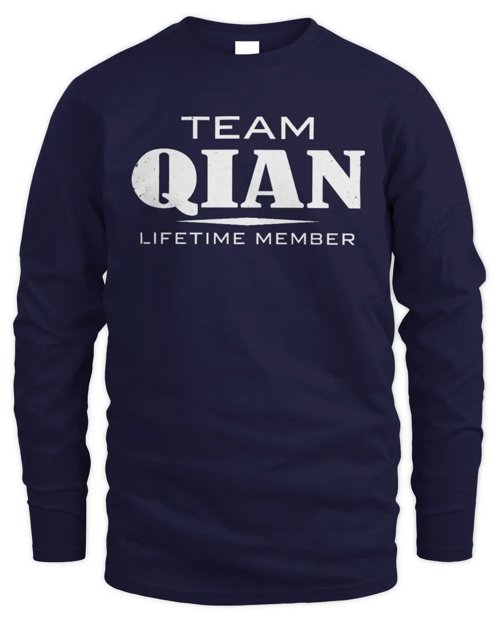 QIAN BL62-K4-128 - Personalized “Team NAME Lifetime Member” - Men's Long Sleeved T-Shirt - Navy
