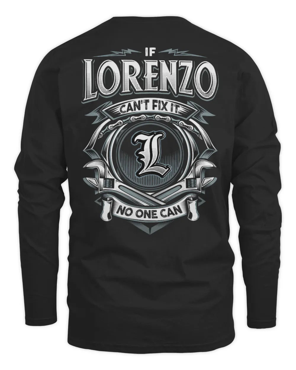 LORENZO AP81-K4-626 - Personalized Ahmed Quote Apparel “If Ahmed Can't Fix It, No One Can” - Men's Long Sleeved T-Shirt - Black