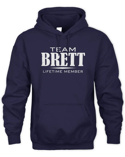BRETT BL62-K4-128 - Personalized “Team NAME Lifetime Member” - Unisex Hoodie - Navy