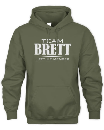 BRETT BL62-K4-128 - Personalized “Team NAME Lifetime Member” - Unisex Hoodie - Military Green