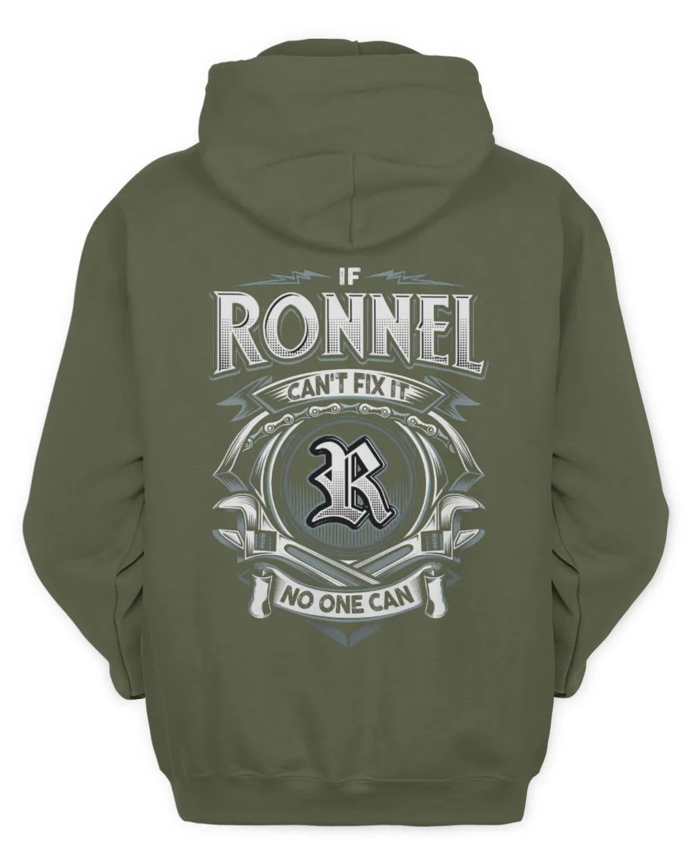 RONNEL AP81-K4-626 - Personalized Ahmed Quote Apparel “If Ahmed Can't Fix It, No One Can” - Unisex Hoodie - Military Green