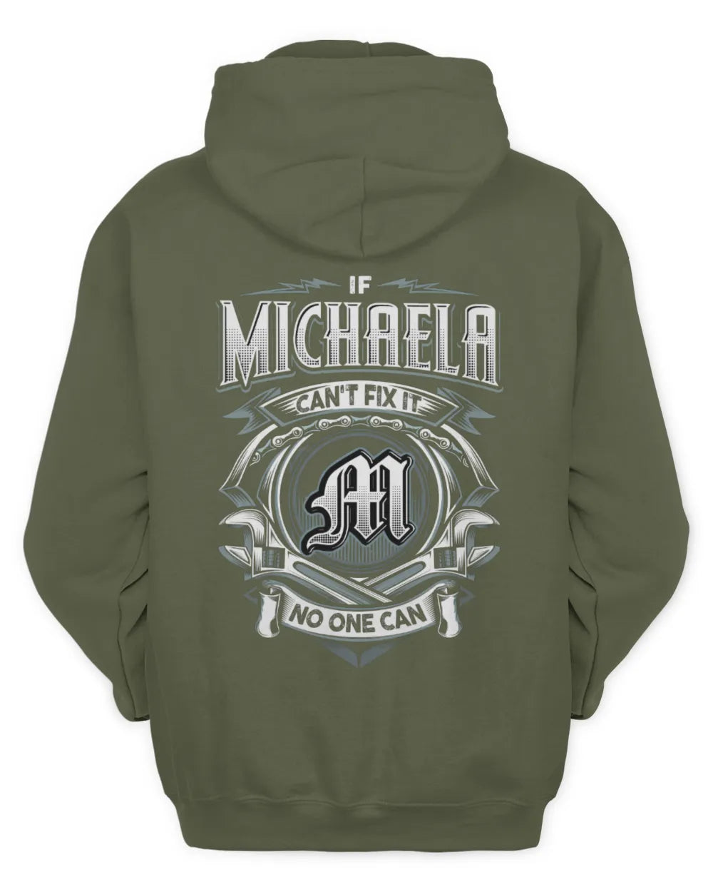 MICHAELA AP81-K4-626 - Personalized Ahmed Quote Apparel “If Ahmed Can't Fix It, No One Can” - Unisex Hoodie - Military Green